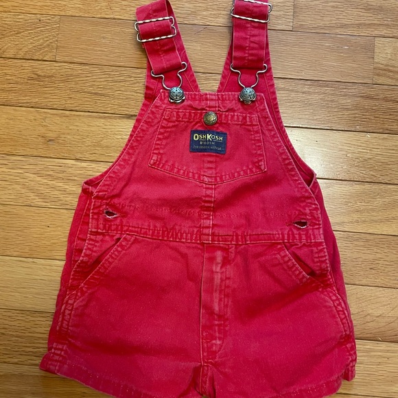 OshKosh B'gosh Cherry Red Kids Overalls - Picture 1 of 3